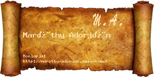 Maróthy Adorján névjegykártya